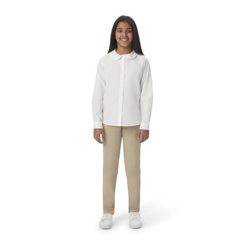 French Toast Girls' Long Sleeve Woven Shirt with Peter Pan Collar (Standard & Plus)4