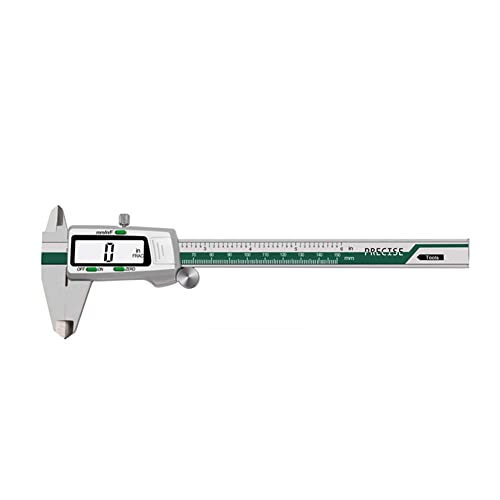 MCMILEE Calibre Vernier de Acero Inoxidable de OrtografíA ET50 con Fracciones con Pantalla de PuntuacióN Mixta Digital de Metal