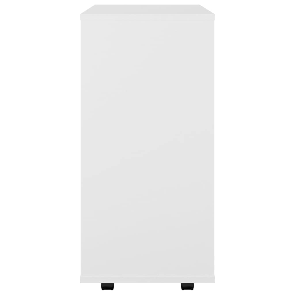 vidaXL Mobiletto con Rotelle Bianco 60x35x75cm in Legno Ingegnerizzato
