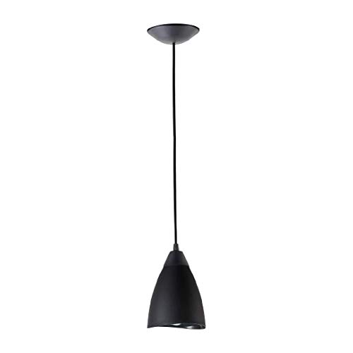 Luminária Pendente Tulipa Joaquina Preto Cabo Preto