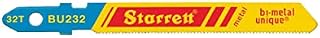 Starrett Metal Cutting Jig Saw Blades - 5 Pack BU224 Unified Shank Bi-Metal Unique Saw Blade Set - For Thin Metal Cuts - Compatible With Bosch Dewalt Hitachi Festool Milwaukee