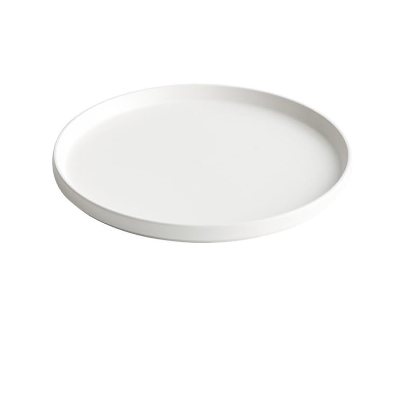 Plato Llano de cerámica Blanca para Restaurante, Plato Llano Occidental, Plato frío, vajilla de Hotel, Bandeja de Cena (Blanco, 27 cm)