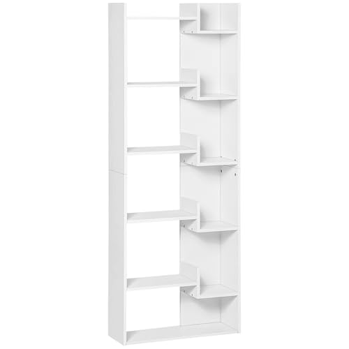 HOMCOM Bibliothèque, étagère de Rangement à 6 Niveaux, bibliothèque Haute, étagère à Livres Moderne, Design irrégulier, pour Salon, Chambre, Bureau,...