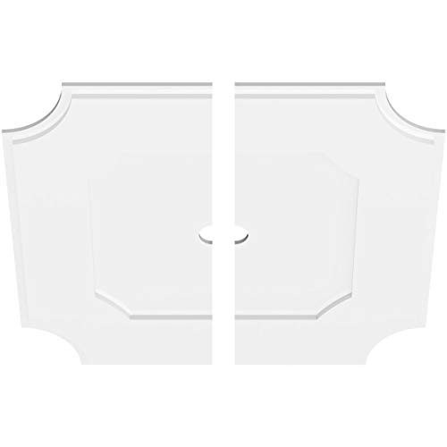 Image of Ekena Millwork CMP30LE2-02000 Locke Architectural Grade PVC Contemporary, Two Piece Urethane Ceiling Medallions 30 inchOD x 2 inchID x 18 inchC x 1 inchP