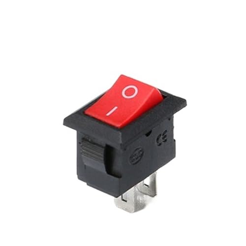 Interrupteur à bascule KCD1 mini 2 broches rouge 10x15mm 250V AC pour petits appareils