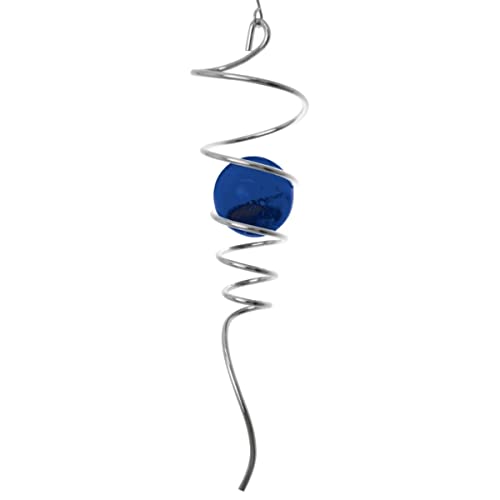 CIM Mobile - Spirale Tail Blue - Dimensions: 7,5 x 28 cm, Bille: Ø 5 cm - avec Suspension et Bille en Verre Bleue