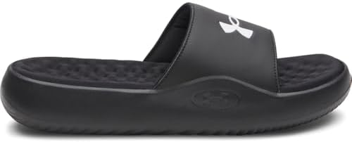 Under Armour Men's Ignite Pro 8 Fixed Band Slides, (004) Black/Black/White, 12, US - 4