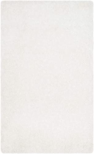 Image of A R Creations Anti Slip Fluffy Fur Plain Area Rug Made with Polyester and Microfiber for Home Office Kitchen Living Room Bedroom and DiningHall (6x9 Feet, White