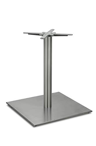Dublino Premium Edelstahl (AISI 304) Tischgestell eckig PD7096inox (Nirosta), satiniert-matt | Höhe: 73 cm | Gewicht: ca. 33 kg | Bodenplatte: 60x60 cm | Indoor & Outdoor Cover