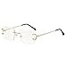 kachawoo Rahmenlose Rechteck Sonnenbrille Randlose Sonnenbrille mit gravierten Kanten Braun Blau Grau Sonnenschirme Unisex (gold with clear)