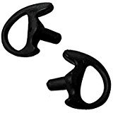 2 LEFT LARGE BLACK FLEXIBLE SEMI CUSTOM EAR MOLD INSERT RUBBER GEL EARPIECE Police Duty Gear