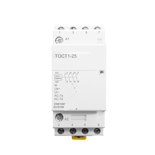 Contacteur modulaire tableau electrique 4P 25A 220V rail DIN TOCT1 domestique