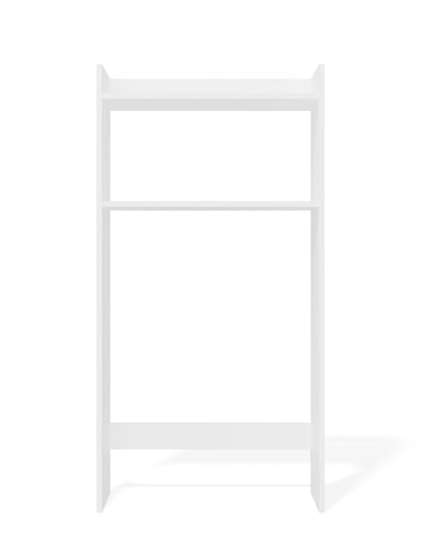 BDW NINA NP - Szafka do zabudowy pod pralkę, 64 x 124 x 30 cm, kolor biały matowy, 2 półki, mebel łazienkowy, suszarka