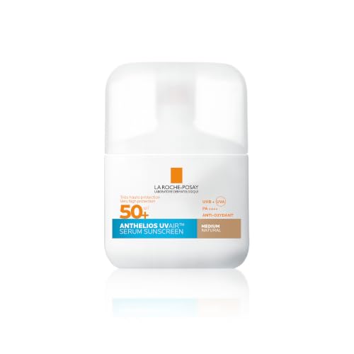 La Roche Posay Anthelios UVAIR Serum Sunscreen SPF50+ Medium Tinted Serum Sunscreen with Hyaluronic Acid Niacinamide & Vitamin E High UVA/UVB Protection for All Skin Types 50ml