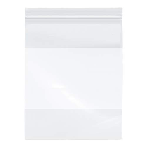 Plymor Heavy Duty Plastic Reclosable Zipper Bags With White Block, 4 Mil, 8" X 10" (Pack Of 100) #TOP10
