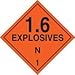16 Explosives N 1 Sign Hazardous Material Signs DOT Hazmat Placards Metal Tin Sign 12 x 12 inch Warning Sign Safety Sign for Industrial & Commercial Use Series Z172