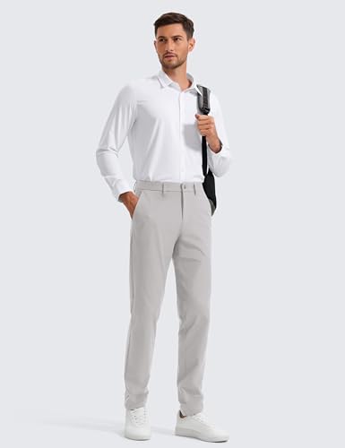 Image of CRZ YOGA All Day Comfy Golf Pants 28 inch /30 inch /32 inch /34 inch /36 inch | Decent Stretch, Wrinkle-Resistant, Casual, Slightly Tapered Leg, Flat Front, Pockets, Trousers for Men