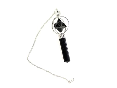 Jet Black Tourmaline Spinning Merkaba Pendulum 2.5 inch Crystal Ball & Point Dowsing’s Primary Function is to find an Answer/Solution to a question/Problem. Balancing All of The Chakras.