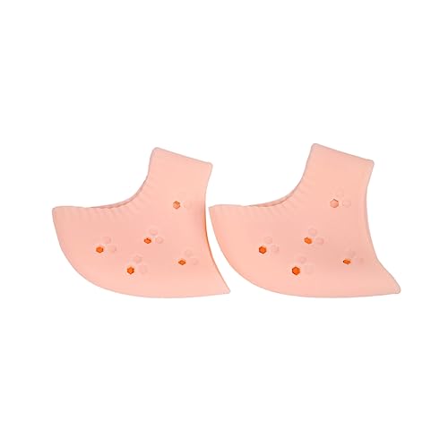 Didiseaon Heel Socks Protective Sleeves Gel Heel Protectors Foot Care for Cracked Skin Moisture Retaining Comfortable Non-Slip Black