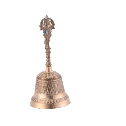 PRETYZOOM 1Pc Retro Brass Bell Diameter Vintage Archaize Handbell for Home Multi Purpose Use Construction for Training Pets and Signaling
