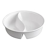 JECOMPRIS Keramik Ramen Schüssel Geteilte Nudel Schale mit Zwei Fächern Japanisches Geschirr Bruchsicher Leicht zu Reinigen Für Zuhause Restaurant und Hotel Geeignet