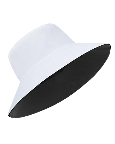 Image of XXL Oversize Bucket Hat Reversible, XL L M S Fisherman Sun Cap With Chin Strap, Travel Beach Outdoor Hat For Men Women