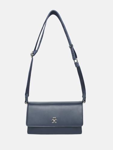 Image of Solid Black Polyurethane Sling Bag