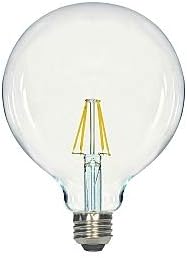 Satco S12111 6.5W G40 LED transparente base media 3000 K 810 lúmenes 6 bombillas no compatibles