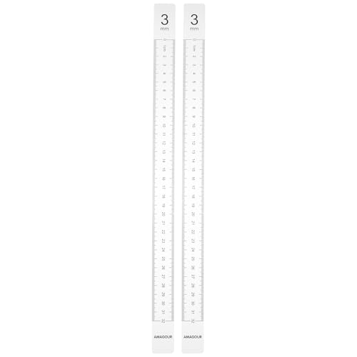 ULTECHNOVO Baking Ruler for Dough Thickness with Graduated Scale Biscuit Balance Ruler Rolling Pin Thickness Guide for Uniform Cookie and Pastry Dough Measuring Tool