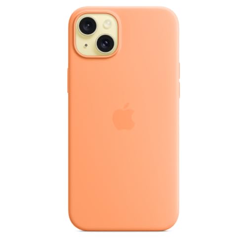 Apple Coque en Silicone avec MagSafe pour iPhone 15 Plus - Sorbet à l’Orange ​​​​​​​