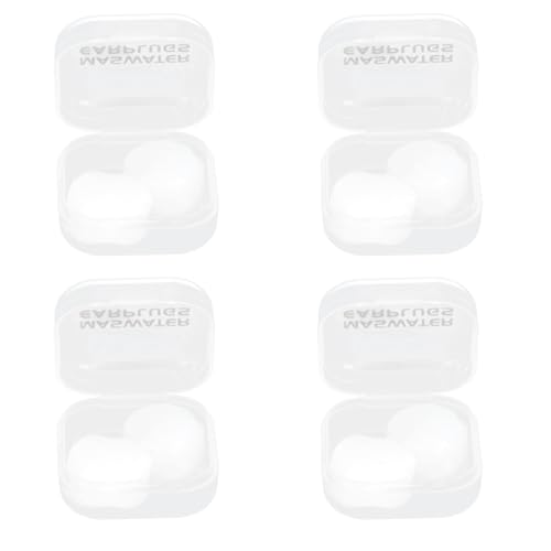 Tapones para los oídos de natación de silicona suave para cancelación de ruido, ducha de sueño, transparente, paquete de 8