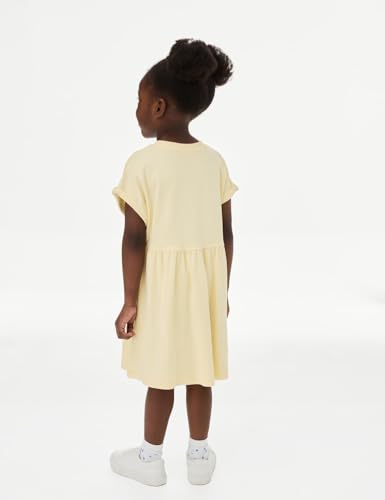 Image of Marks & Spencer Girl's Cotton Blend Fit and Flare Knee-Length Casual Dress