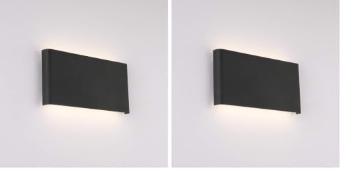 Image of Joosenhouse Black Hallway LED Wall Lamps for Bedroom 10Watt, Modern Up and Down Stairwell Bedside Sconce Wall Decor Light Fixtures Indoor 12 Inches (Pack of 2)