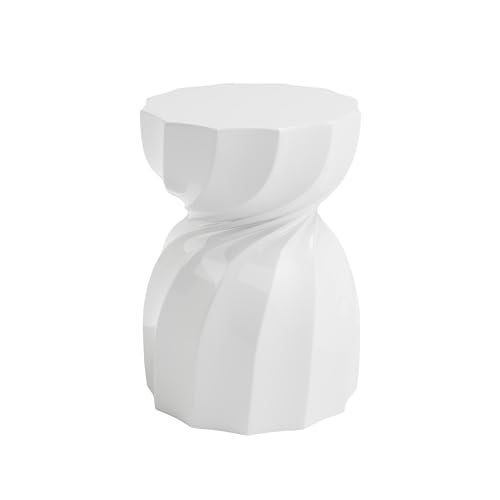 Jamesdar, Pearl White Swirl Side Table