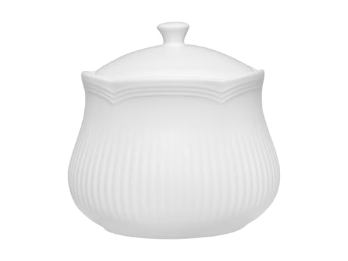 Maxwell & Williams Basics Rococo Sugar Bowl, White