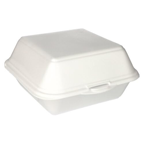 Starpak 100 Hamburger-Boxen mit Klappdeckel, XPS 11 cm x 20 cm x 20 cm weiss laminiert XXL (85290, 100 Stück)