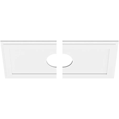 Médaillon de plafond 2 pièces 32" Ekena Millwork blanc pour grand lustre - 3