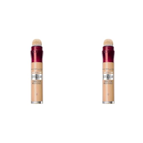 Maybelline New York - Anti-cernes/Correcteur Fluide - Instant Anti-Age L’Effaceur - Teinte : Sable (07) - 6,8 ml (Lot de 2)