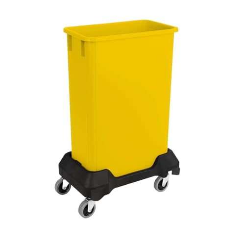 Image of 23 Gallon Slim Rectangular Garbage Can with Wheels - Yellow