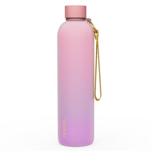 Image of Opard Slim Water Bottle 32oz, Dishwasher Safe Plastic Water Bottle BPA-Free, Leakproof Screw Top, Sunset Pink Purple, Reusable for Travel School Sport Gym Hiking