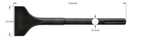 Rennsteig Sds Max® Spade (Scaling) Chisel 16-Inch - Tip Width 2.0-Inch #TOP3