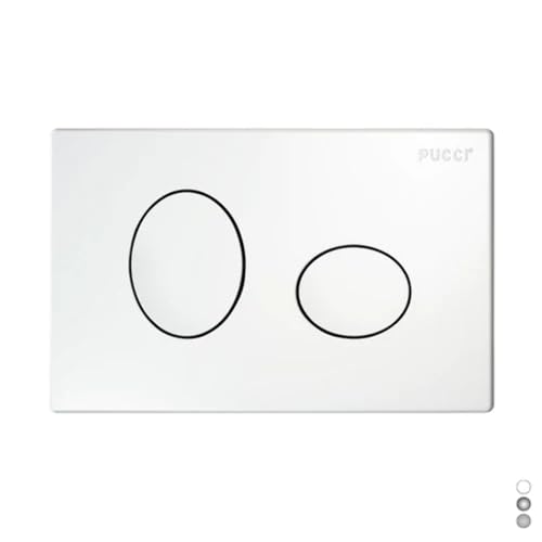 Placca per cassetta di scarico ad incasso Pucci Eco 2 Pulsanti Ellisse - 2014 bianca