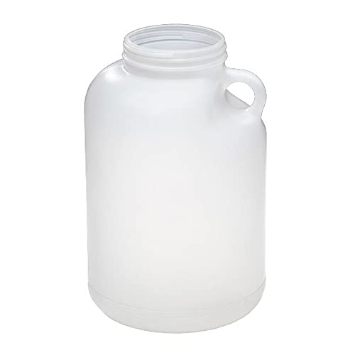 Qorpak PLA-03274 Natural HDPE Wide Mouth Handled Round Jug with 89-400 Neck Finish, 128 oz (Pack of 60)
