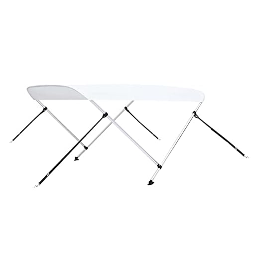 Tidyard 2-Bow Bimini Top mit Edelstahl-Clip Bootsverdeck Boot Verdeck Sonnendach Sonnenverdeck Sonnensegel Sonnenschutz Weiß 150x120x110cm
