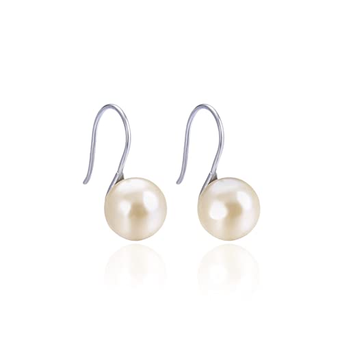 Boucles d'oreilles argent sterling anti-irritation avec perles hameçon légères