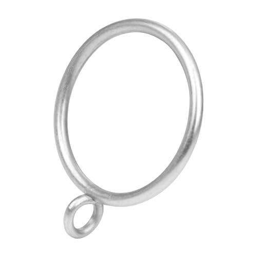 Manysky Curtain Rings with Eyelets 48 Pack Metal Drapery Rings for Pinch Pleat Curtains Panels Drape Rings Fits Up to 1.2 in Curtains Rod 1.5 Inch I D Silver