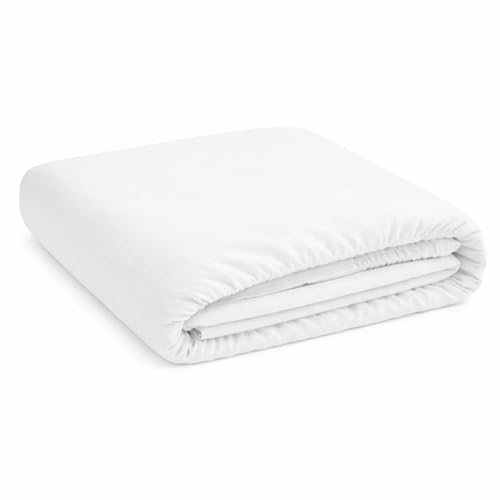 ORGANIC TEXTILES Organic Cotton Fitted Sheets for Babies (Standard Crib 28x52, White) 550 Thread Count, GOTS Certified, Breathable and Comfortable, Luxurious Soft Feel, Machine Washable