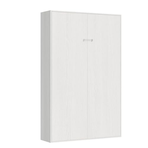 Decor Space Lit torino double escamotable en bois avec ouverture verticale pour chambre à coucher (caché blanc frêne)