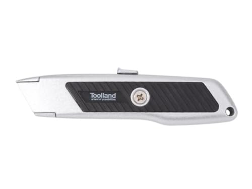 Toolland Cutter à lame rétracable, métal, adapté aux gauchers & droitiers