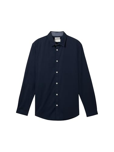 TOM TAILOR Herren Regular Fit Business Hemd mit Stretch, 11075 - Navy, XL – Ansicht 5